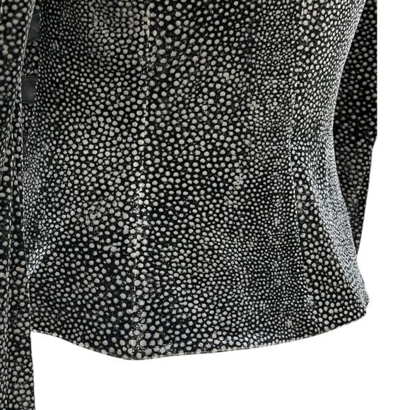 Armani Collezioni Jacket Women's 6 Black Silver Micro Dot Velvet Velour Blazer - Picture 6 of 10
